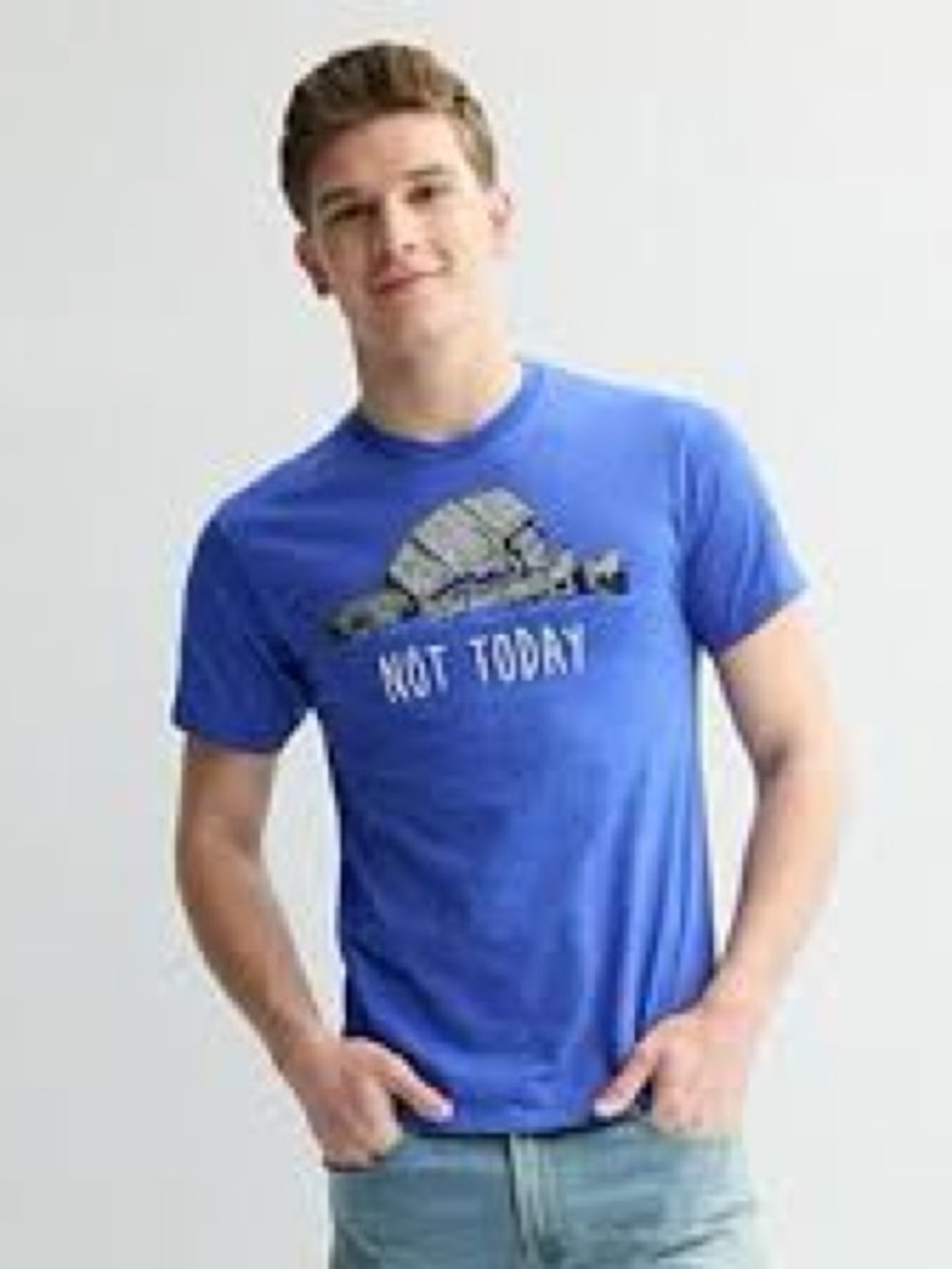 MAD Engine Blue 'Not Today' Graphic Short Sleeve Tee / FLAWED